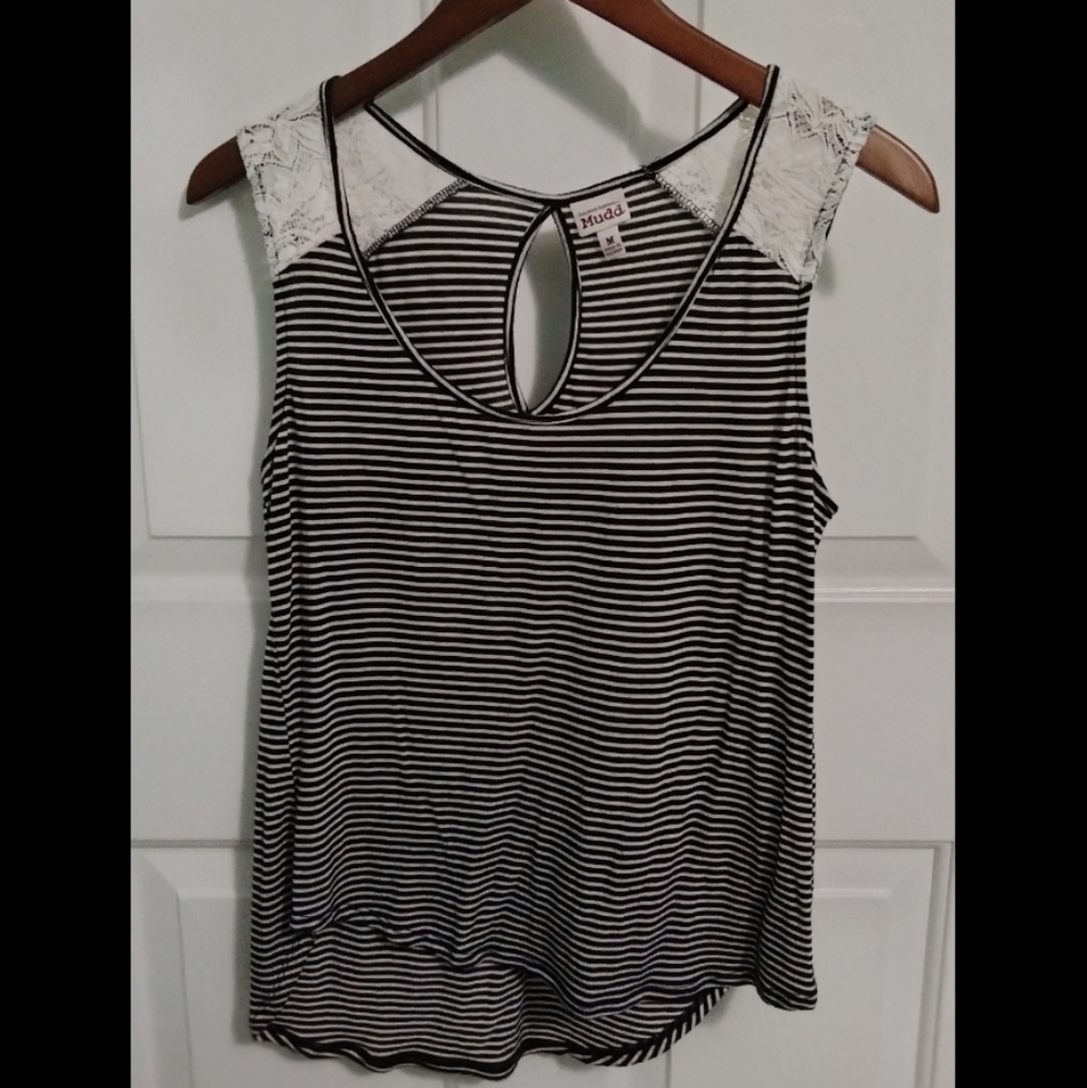 Mudd scoop sriped tank top